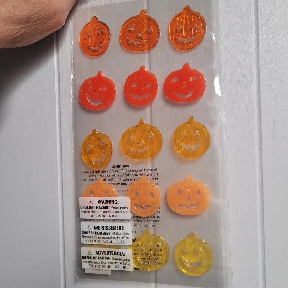 Halloween Pumpkin Gel Window Clings NWOT Reusable and Washable